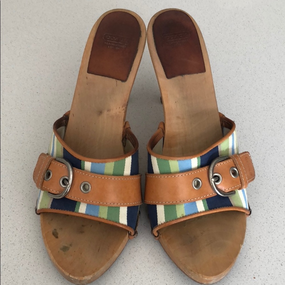 COACH Striped Heels